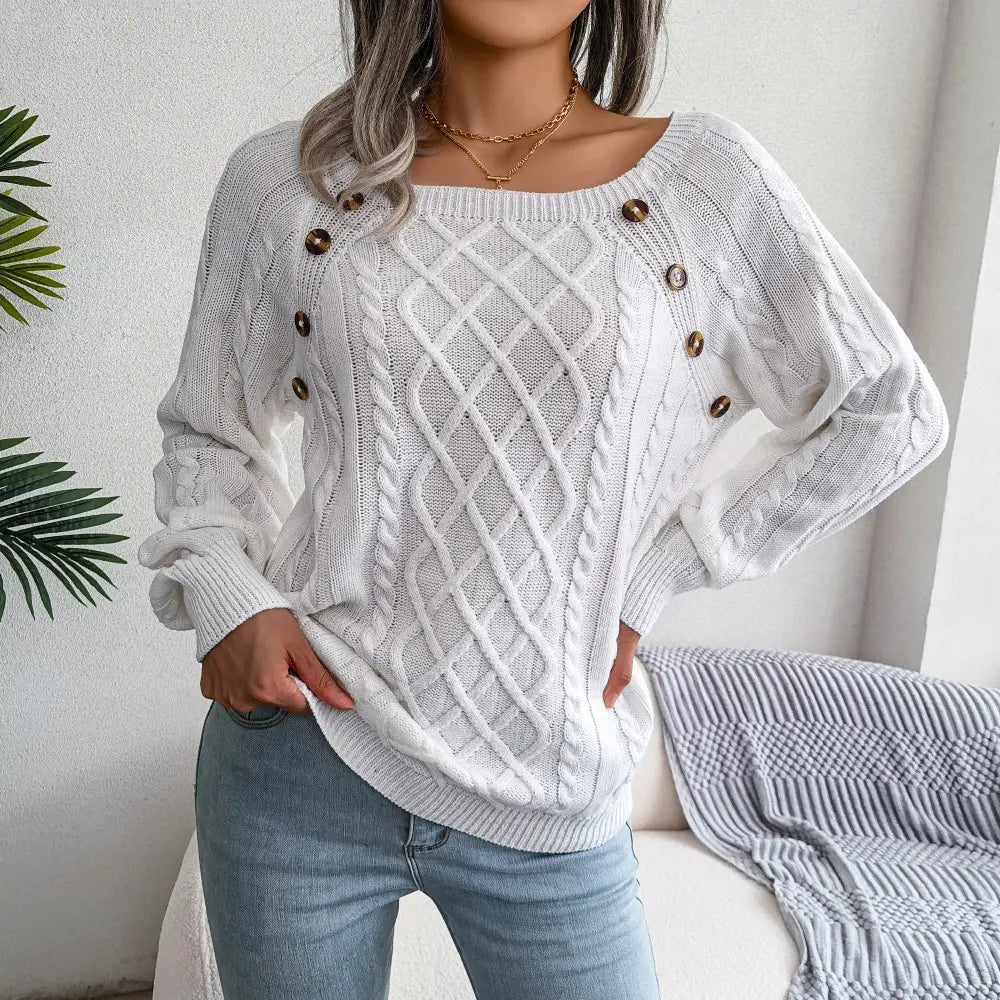 2025 New Autumn Winter Cozy Knit Sweater Women’s Button Pullover Collection