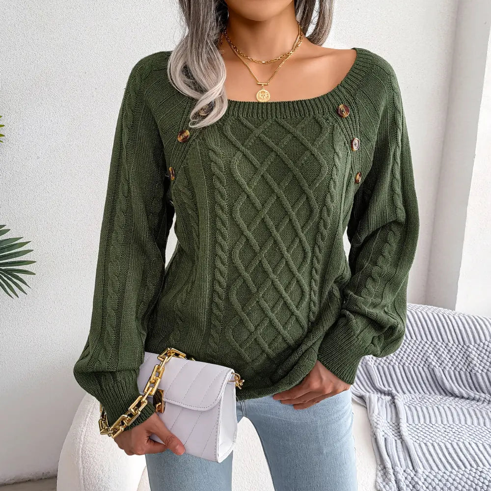 2025 New Autumn Winter Cozy Knit Sweater Women’s Button Pullover Collection