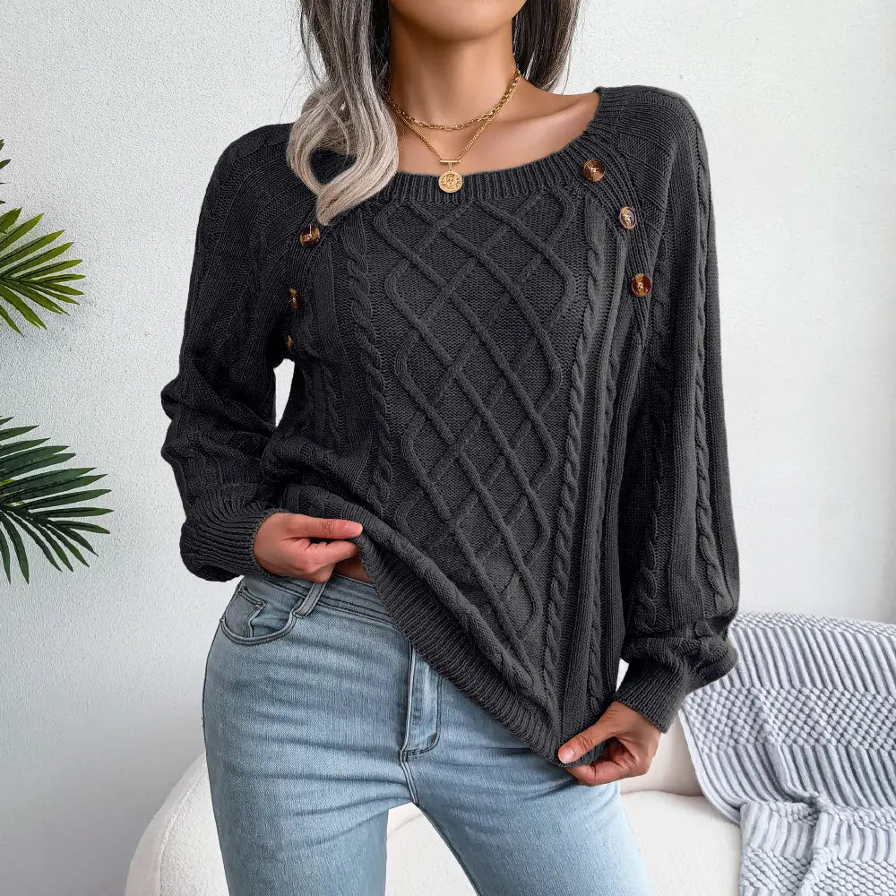 2025 New Autumn Winter Cozy Knit Sweater Women’s Button Pullover Collection