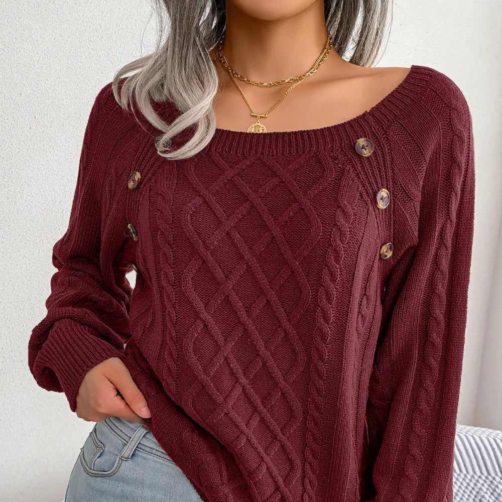 2025 New Autumn Winter Cozy Knit Sweater Women’s Button Pullover Collection