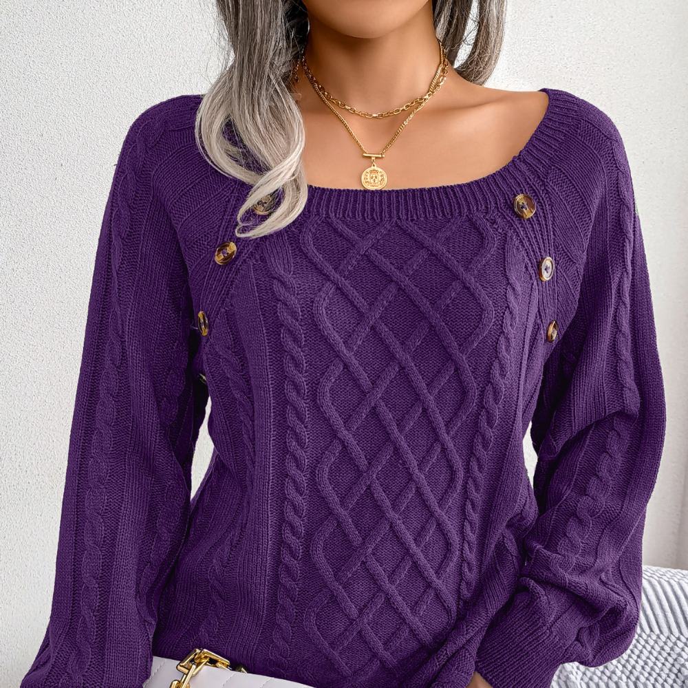 2025 New Autumn Winter Cozy Knit Sweater Women’s Button Pullover Collection