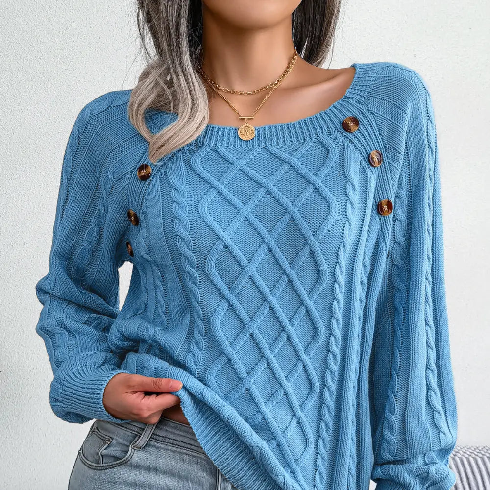 2025 New Autumn Winter Cozy Knit Sweater Women’s Button Pullover Collection