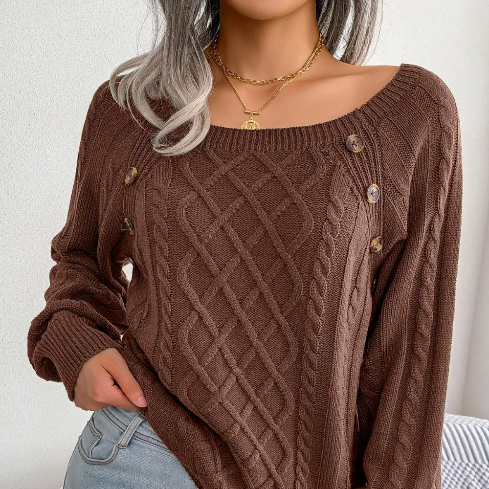 2025 New Autumn Winter Cozy Knit Sweater Women’s Button Pullover Collection
