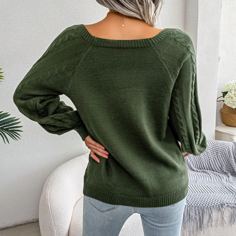 2025 New Autumn Winter Cozy Knit Sweater Women’s Button Pullover Collection